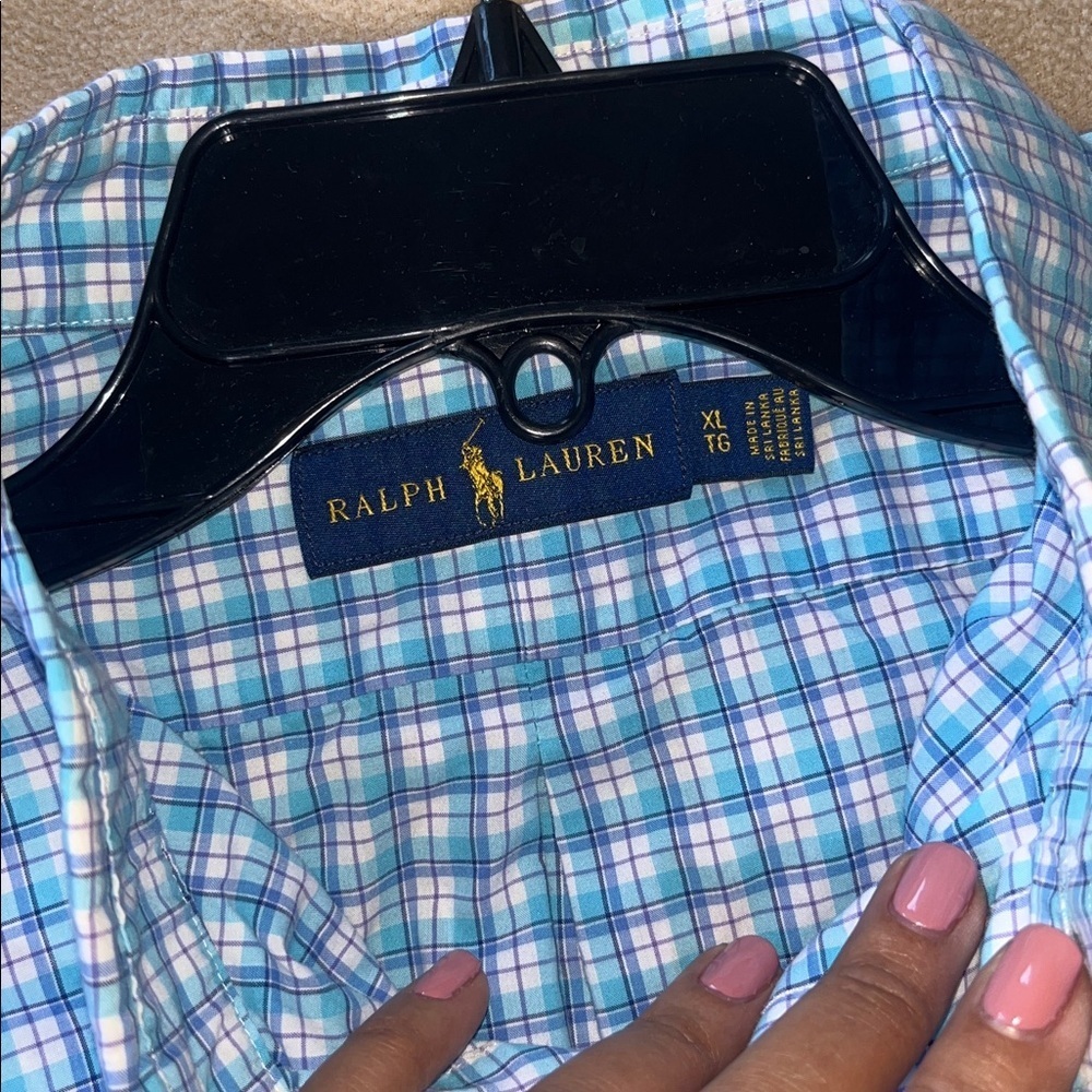 Ralph Lauren men’s blue plaid shirt size XLTG - Picture 4 of 6